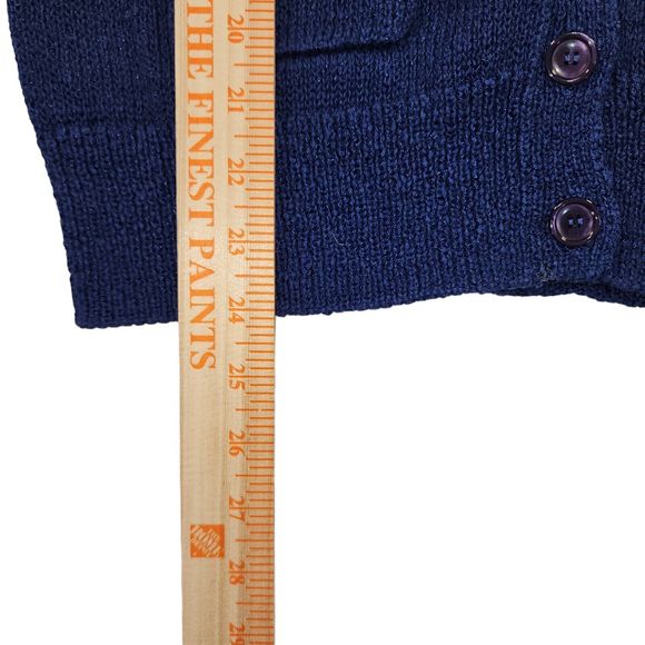 Halogen Cardigan Sweater Womens Size M  3/4 Sleeve 100% Cotton Blue - Picture 7 of 8